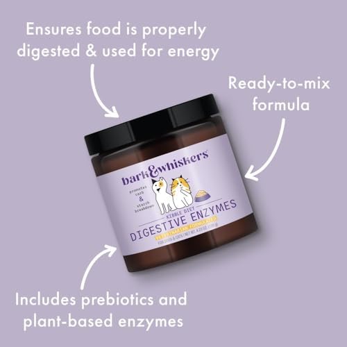 Dr. Mercola Bark & Whiskers Digestive Enzymes – Veterinarian Formulated – for Dogs & Cats – Non-GMO – 150 Scoops – Supports Kibble Digestion