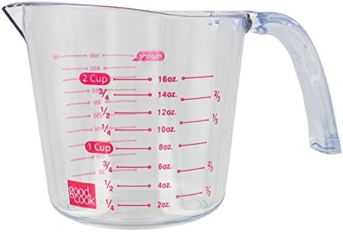 GoodCook Everyday 4-Cup Liquid Measuring Cup, Clear Plastic with Easy-to-Read Markings, Tapered Pour Spout, Comfortable Handle, Measures in Cups, Ounces, Pints, and Milliliters