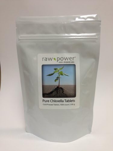 Raw Power Chlorella Tablets (1000 Count, 250g), Cold-Pressed, 100% raw and Pure, Organics Brand