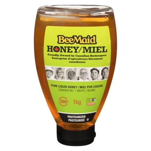 BeeMaid Honey 100% Canadian Pasteurized Pure Liquid Honey 1kg/2.2 lb