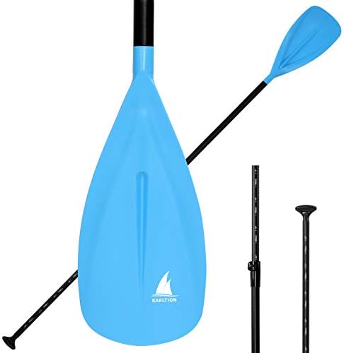 Karltion SUP Paddle - 3-Piece Adjustable Aluminium SUP Paddle with Glass Fiber Blade for Surfing, Floating, Water Sports