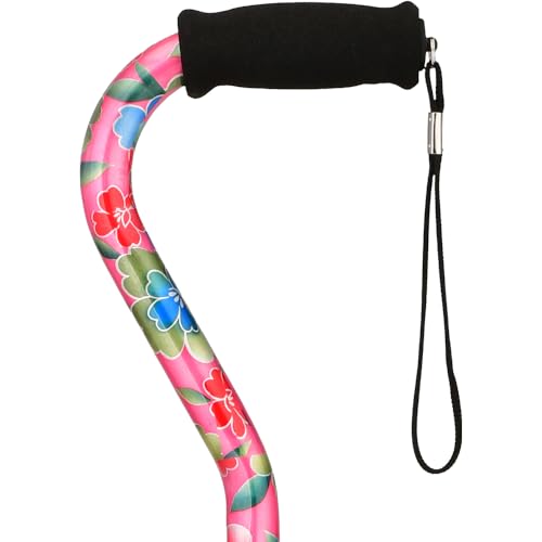 NOVA Heavy Duty Bariatric Walking Cane for Seniors, Men & Women – 500 lb Weight Capacity Offset Cane, Lightweight Adjustable Walking Stick with Soft Foam Grip, Wrist Strap & Non-Slip Tip