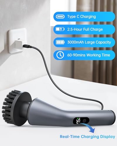 Electric Spin Scrubber, IPX7 Waterproof 2-Speed