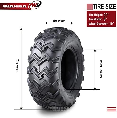 WANDA 2 New ATV UTV Tires 22X8-10 22x8x10 6PR P306-10264