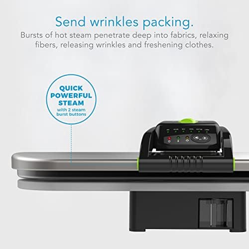 Steamfast SF-680 Digital Steam Press with Multiple Fabric Settings and Steam Burst Function, Stainless/Black | Digital Steam Press, 5 Fabric Settings