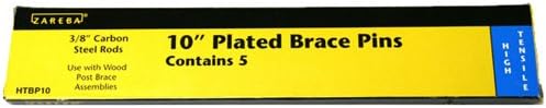 Zareba 10 Inch Galvanized Brace Pin for Electric Fence - Durable Galvanized Steel Construction - 5 Pack - HTBP10
