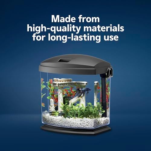 Aqueon BettaBow with Quick Clean Technology Aquarium Kit, Freshwater, Betta Fish, 1-Gallon, Black