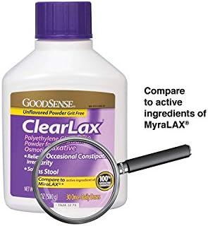 GoodSense ClearLax, Polyethylene Glycol 3350 Powder for Solution, Osmotic Laxative, 17.9 Ounce