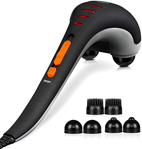 HANGSUN Handheld Neck Back Massager for Pain Relief Deep Tissue, Double Head Full Body Percussion Massage MG400 for Shoulder, Leg, Foot, Muscles