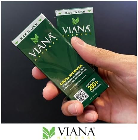 VIANA STEVIA – Ultra-Sweet, Super Compact granular stevia extract! 1 Pack = 230 Sachets | Easy Pour, Travel-Friendly Natural Sweetener