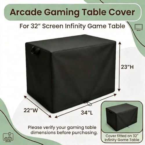 Arcade Gaming Table Cover game table cover waterproof & Dustproof Protector for 32-Inch Board Game Table, Adults & Family Game Night