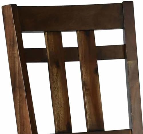 Steve Silver Co Saranac Counter Chair, 24-Inch Seat, Slat-Back Design, Set of 2 Chairs, Mocha Finish, Rustic Styling, Dining Room, Kitchen, Barstool