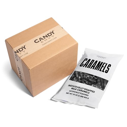 Candy Envy - Individually Wrapped Caramels - Black Wrapper - 2 Pound Bulk Black Candy