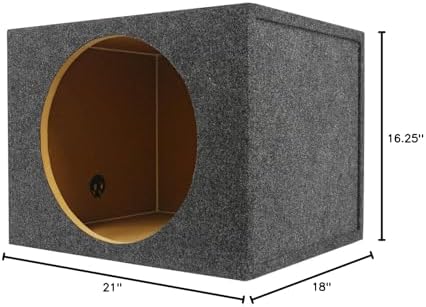Rockville RSQ15 Single 15" 2.6 cu.ft. Sealed Car Subwoofer Enclosure Box | Made in USA, 3/4" MDF Construction, Gold Terminals, Sub Box, Precision-Cut