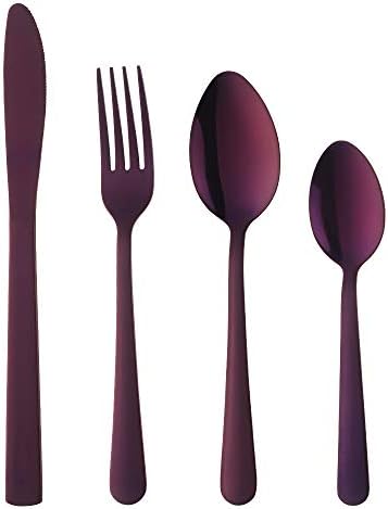 BuyGo Rainbow Silverware Set Flatware Set Stainless Steel Colorful Dinnerware Set 16-Piece Multicolor Cutlery Set, Service for 4