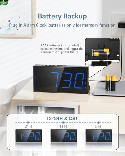 Alarm Clock with Bed Shaker, Vibrating Alarm Clock for Heavy Sleepers
