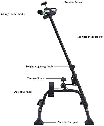 Pedal Exerciser Bike Hand Arm Leg and Knee Peddler Adjustable Fitness Equipment for Seniors, Elderly Home Pedal Exercise Bike for Total Body