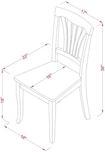 East West Furniture AVC-SBR-LC Avon Dining Chairs - Faux Leather Upholstered Wood Chairs, Set of 2, Saddle Brown