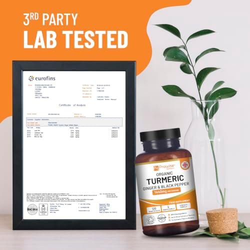 Turmeric Curcumin 1440mg with Black Pepper & Ginger I 120 Vegan Turmeric Capsules High Strength (2 Month Supply) I Made in The UK by Prowise