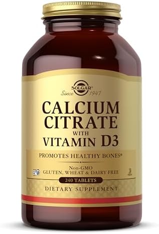 Solgar Calcium Citrate with Vitamin D3, 240 Tablets - 60 Servings | Promotes Healthy Bones & Teeth, Supports Musculoskeletal & Nervous Systems