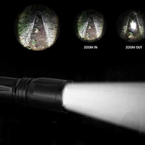 Upgraded Zoomable Red Flashlight, 4 Color in 1 | Green Red Blue White Multi-Color RGBW LED, Memory Function, Night Vision, Fishing, Astronomy
