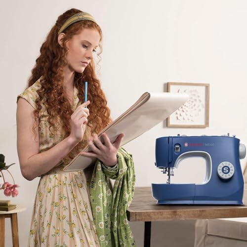 SINGER® M3330 Navy Blue Sewing Machine with Accessories, beginner-friendly