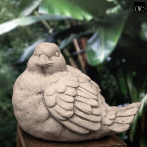 Small Cement Bird Statue, Gray Concrete Finish (8.25 X 5.25 X 6.25 In.) | Decorative Cement Bird Figurine With A Gray Concrete Finish, Ideal For Tables, Patios, Lawns, Yards, And Home Décor.