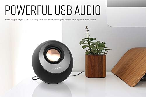 Creative Pebble V3, 2.0 USB-C Desktop Speakers, Bluetooth 5.0, Black