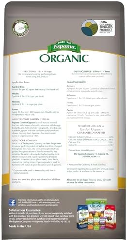 Espoma Organic Garden Gypsum Soil Conditioner, All-Natural & pelletized mined Gypsum with no fillers or additives. Helps Loosen Clay Soil