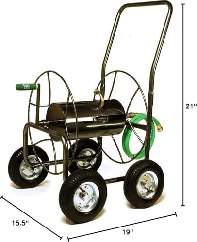 Yard Butler Hose Cart, Metal Hose Caddy, 2 Wheels, 200 Feet | Wheeled Metal Hose Cart Caddy, Suitable for Gardens, Lawns, Fields, and Outdoors, Durable Construction