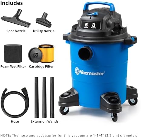 Vacmaster VOC809PF 8-Gal 4 Peak HP Utility Wet/Dry Vacuum Blue