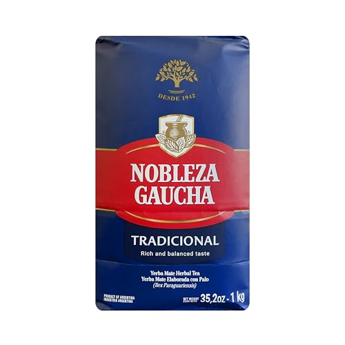 Nobleza Gaucha Yerba Mate Herbal Tea with Sterm | Traditional Argentina Brew USA-Specific Packaging 2.2 lbs - 3 Packs