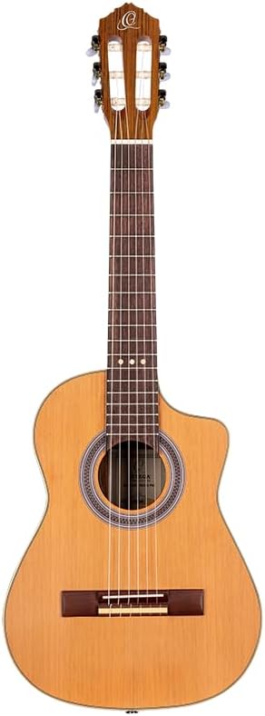 RQ39E Ortega Guitars Requinto Series Pro Solid Top Acoustic-Electric Nylon String Guitar w/Bag