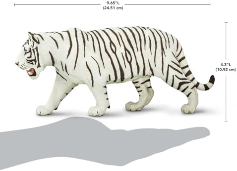 Safari Ltd. White Siberian Tiger Figurine - Detailed 10" Plastic Model Figure - Fun Educational Toy for Boys, Girls & Kids Ages 3+