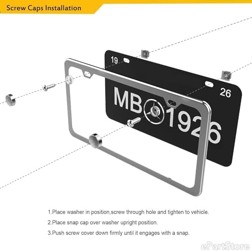 Stainless Steel Screws Fasteners for License Plates, Frames, and Covers on Domestic Cars, Trucks, Vans, SUVs - Rustproof