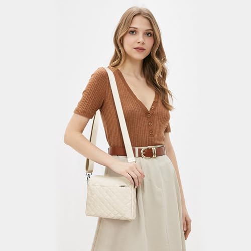KALIDI Mini Quilted Crossbody Bag for Women Ladies Puffer Cross Body Purse | Nylon Lightweight Women's Shoulder Handbag with Wide Strap for Travel Vacation Casual Everyday Errands