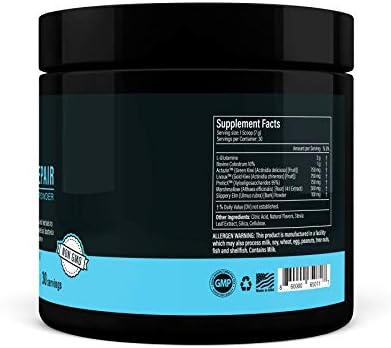 Gut Food and Repair- GI Tract & Leaky Gut Repair Powder with Trademark Prebiotics, Glutamine, Marshmallow Root, Slippery Elm Bark, Colostrum