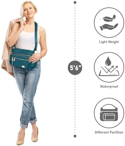 NPBAG Crossbody Bag for Women, Shoulder Purse Handbag Messenger Bag, Trendy Pocketbooks, Waterproof and Multi-Pockets