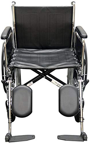 ALCO 22" Heavy Duty Chrome Wheelchair (500 lb. Weight Capacity) with Removable Full Arms