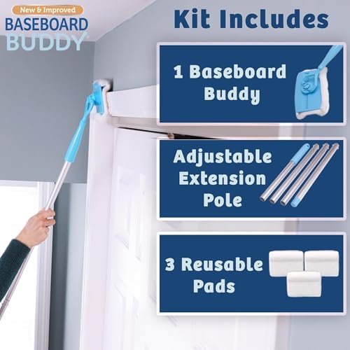 Baseboard Buddy | Lightweight Home Cleaning Essential, Perfect for Baseboards, Moldings & Walls