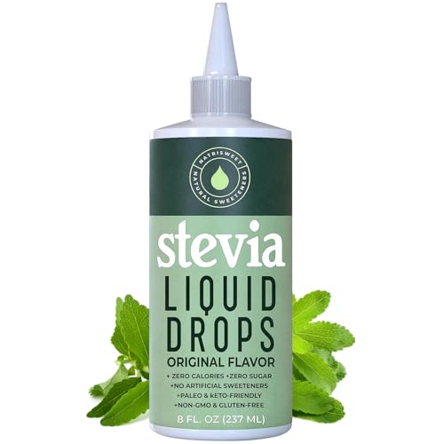 Stevia Liquid Drops, 8 Fl oz, 1823 servings, Pure Concentrated Drops with Zero Calories & Zero Carbs
