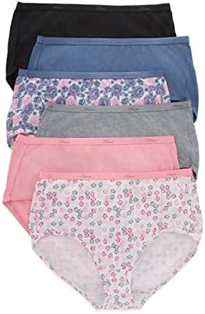 Hanes women's Hi-Cut Panties Pack, Lightweight Cotton Hi-Cuts, 6-Pack (Retired, Colors May Vary)