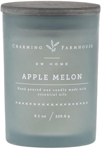 Charming Farmhouse by DW Home Vanilla Brûlée Scented Candle, 8 oz Wooden Wick Candle, Vanilla Bean, Toffee & Toasted Marshmallow Fragrance, Up to 40H Burn Time