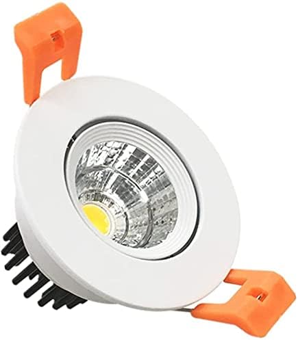 LightingWill 2inch LED Dimmable Downlight, 3W COB Recessed Ceiling Light, Warm White 3000K-3500K, CRI80, 25W 220LM Halogen Bulbs Equivalent, White (4 Pack)