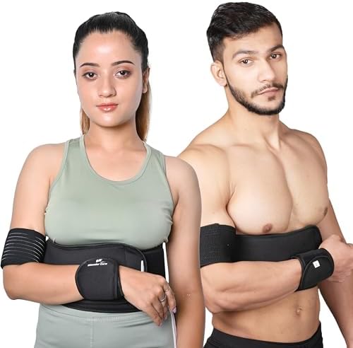 Wonder Care-Left Right Shoulder Immobilizer Arm Sling Elastic Brace for Clavicle Collar Bone Dislocation Subluxation Shoulder stabilizer Compression Brace After Rotator Cuff Surgery - Black-Size 4