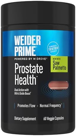 Weider Prime Prostate Health - Dual Action with Nitric Oxide Boost - Plant-Based Support for Prostate & Urinary Health - Men’s Wellness Formula