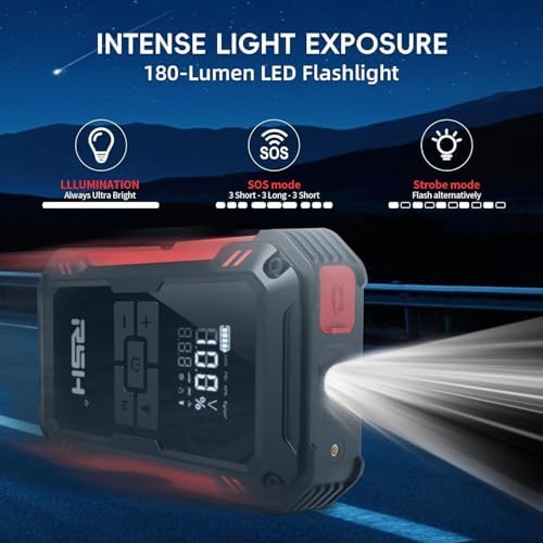 RSH Car Jump Starter with Air Compressor 4000A Peak Battery Jump Starter 14.8V, 150PSI Inflator Auto Booster 15000mAh Jump Box (up to 10L Gas
