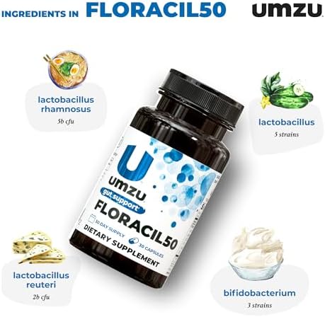 UMZU Floracil50 Probiotic Supplement, 50 Billion CFU, 30 Day Supply | Lactobacillus Acidophilus, Rhamnosus and Plantarum