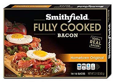 Smithfield Hometown Original Bacon, Fully Cooked, Ready-to-Eat, 14-16 slices, 4 pack