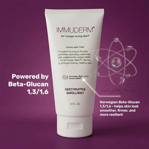 Immuderm Beta Glucan Serum - Daily Moisturizer for Dry Skin - 6 fl oz | Beta-Glucan Power Moisturizer with Natural Moisturizing Factors - Lightweight
